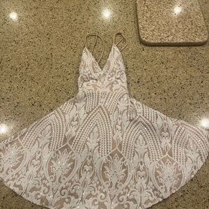 Windsor Homecoming Dress! White, Beige, Sparkly Dress